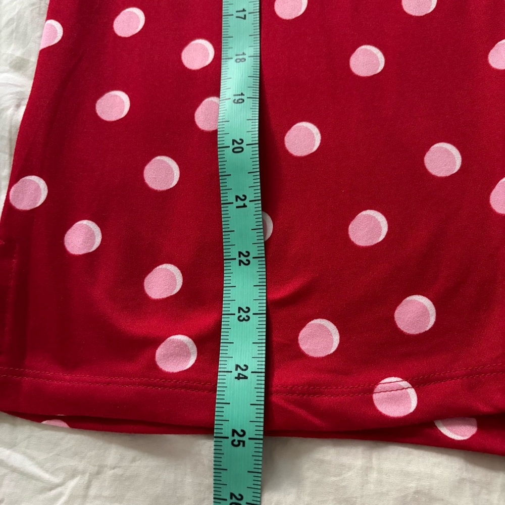 Kate Spade Red Pink Polka Dot Pajama Set Long Sleeve Pants Valentine - Picture 10 of 15